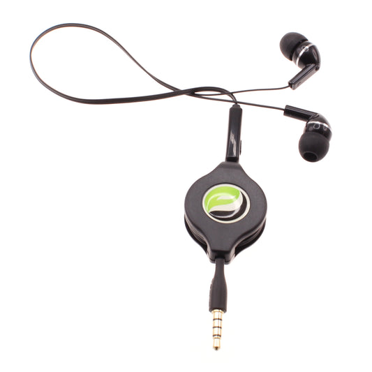 image of Retractable Earphones Headphones Hands-free Headset 3.5mm w Mic Earbuds  - BFF93 439-1