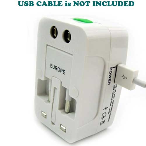 International Charger USB Port Travel Adapter Plug Converter AC Power  - BFD21 837-5