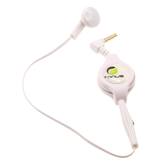 image of Retractable Mono Earphone Headphone 3.5mm w Mic Headset Handsfree Earbud  - BFJ79 383-1