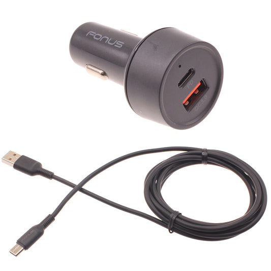 image of Quick Car Charger 36W 2-Port USB Cable Type-C PD  Power Adapter  - BFE16 1469-1