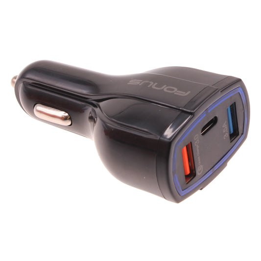 image of Quick Car Charger 48W 3-Port USB Type-C Port Power Adapter  - BFF56 1098-1