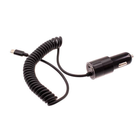 image of 36W Fast Car Charger USB-C Power Adapter Coiled Type-C Cable Extra USB Port DC Socket  - BFJ27 1573-1