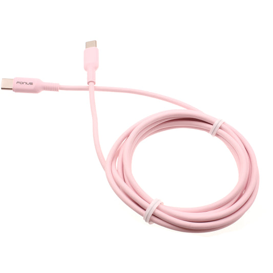 Pink 6ft Long Cable USB-C to Type-C PD Fast Charger Cord Power Wire  - BFB43 1419-1