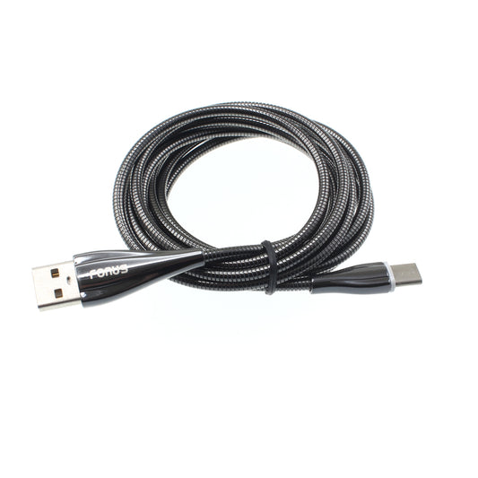 Metal USB Cable 6ft Type-C Charger Cord Power Wire  - BFR89 1170-1