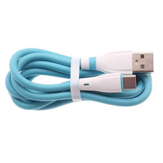 image of 4ft USB-C Cable Blue Charger Cord Power Wire Type-C  - BFE13 1468-1