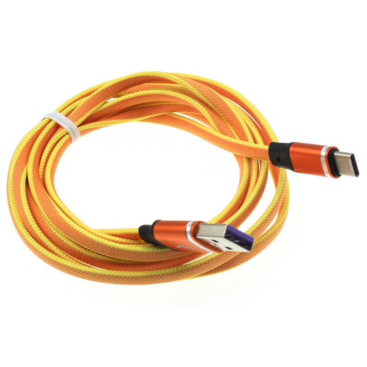 image of 6ft USB Cable Orange Type-C Charger Cord Power Wire  - BFL99 1380-1