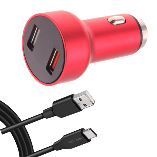 image of Car Charger 24W Fast 2-Port 6ft USB-C Cable DC Socket Power  - BFE14 1496-1