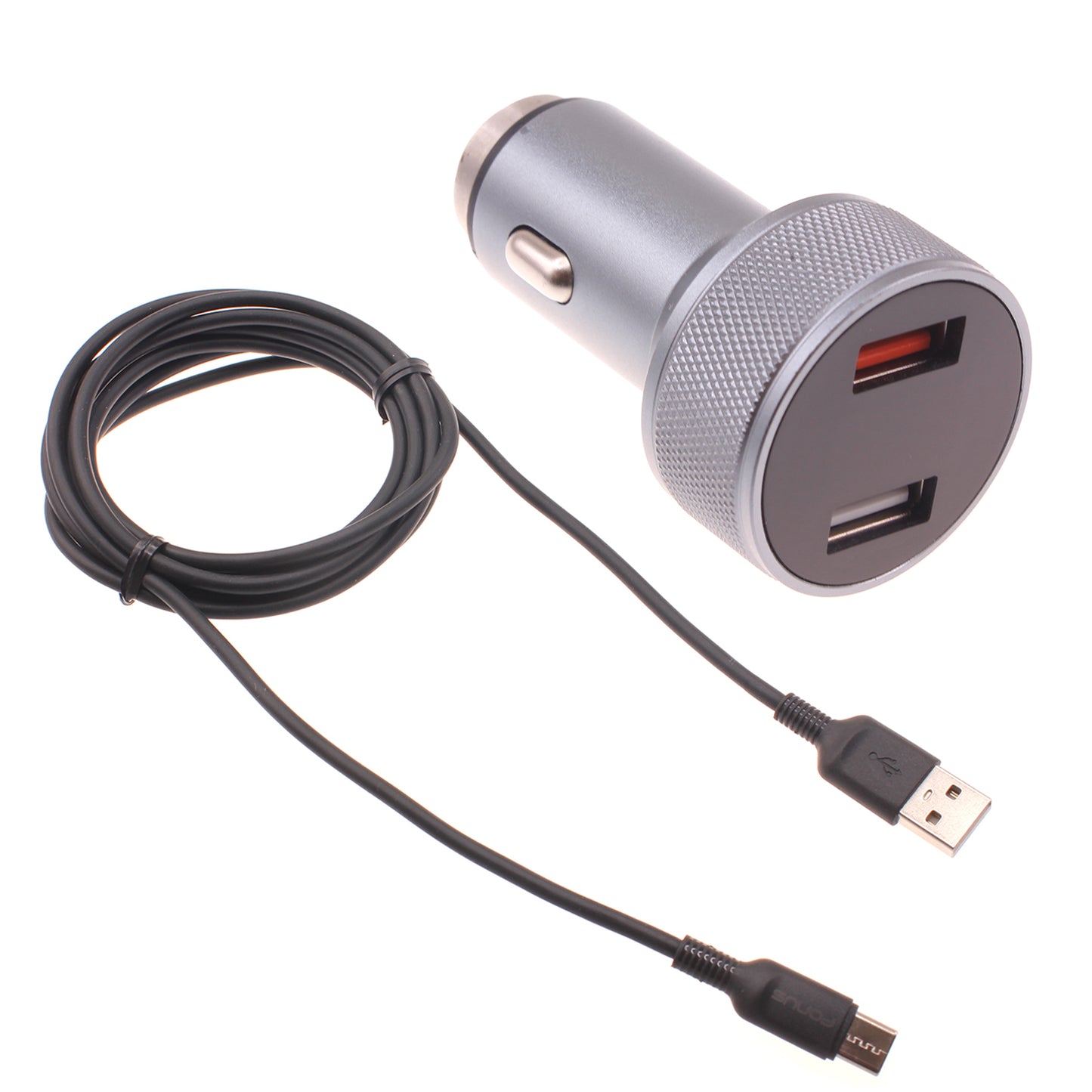 Car Charger 24W Fast 2-Port 6ft USB-C Cable DC Socket Power  - BFE15 1497-1