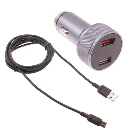 Car Charger 24W Fast 2-Port 6ft USB-C Cable DC Socket Power  - BFE15 1497-1