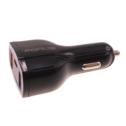 image of Quick Car Charger 48W 3-Port USB Type-C Port Power Adapter  - BFF56 1098-1