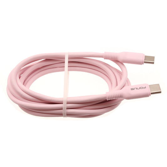 Pink 6ft Long Cable USB-C to Type-C PD Fast Charger Cord Power Wire  - BFB43 1419-1