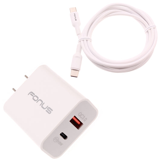 image of 36W PD Home Charger Fast Type-C 6ft Long Cable USB-C Power Cord QC3.0 Adapter  - BFE41 1499-1