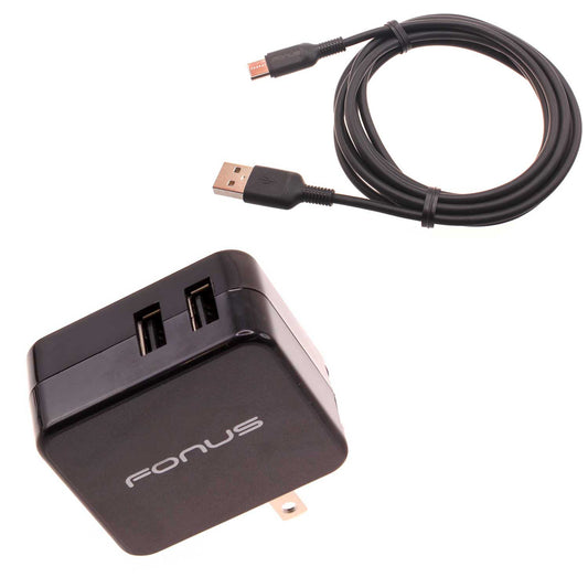 image of Home Charger 17W 2-Port USB  3.4A Type-C Cable 6ft  - BFC05 858-1