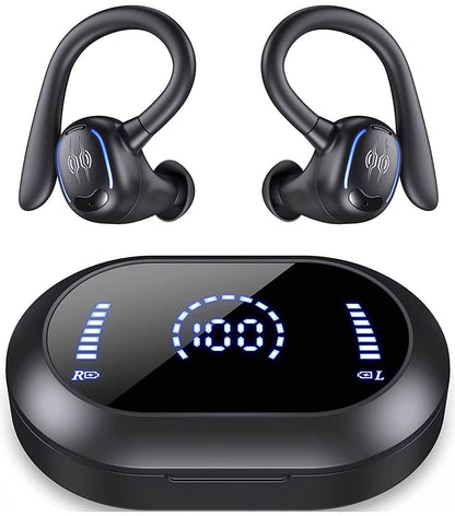  Wireless Ear-hook TWS Earphones   Bluetooth Earbuds   Over the Ear Headphones   True Stereo   Charging Case  Hands-free Mic  - BFM57 1986-1