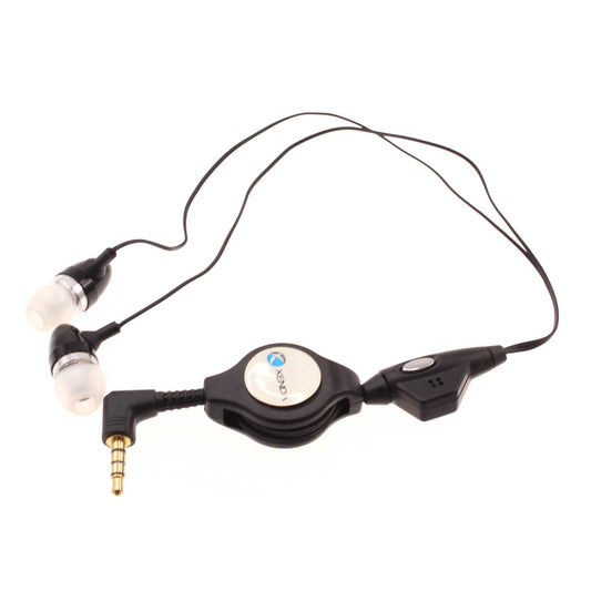 image of Retractable Earphones Wired Headphones Handsfree Mic Headset 3.5mm  - BFC63 357-1