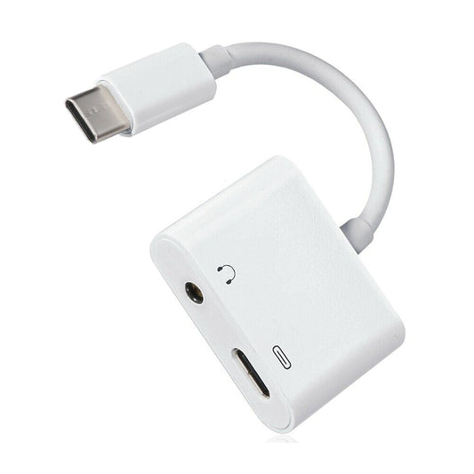 image of USB-C Headphone Adapter Earphone 3.5mm Jack Type-C Charger Port Splitter Mic Support  - BFG27 1362-1