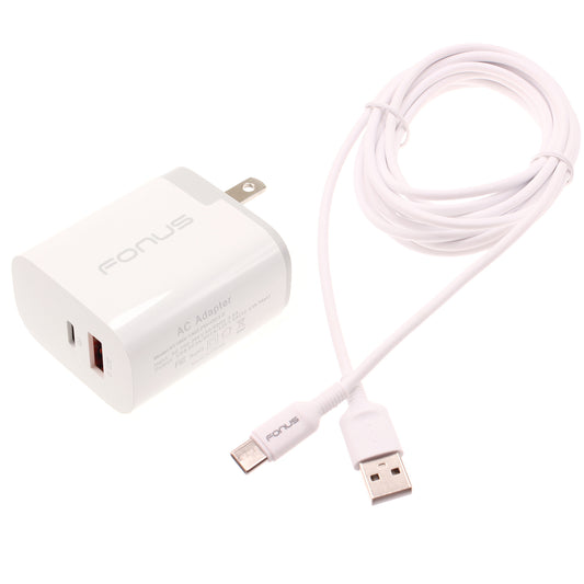 image of 36W PD Home Charger Fast Type-C 6ft Long Cable USB-C Power Cord QC3.0 Adapter  - BFE06 1495-1