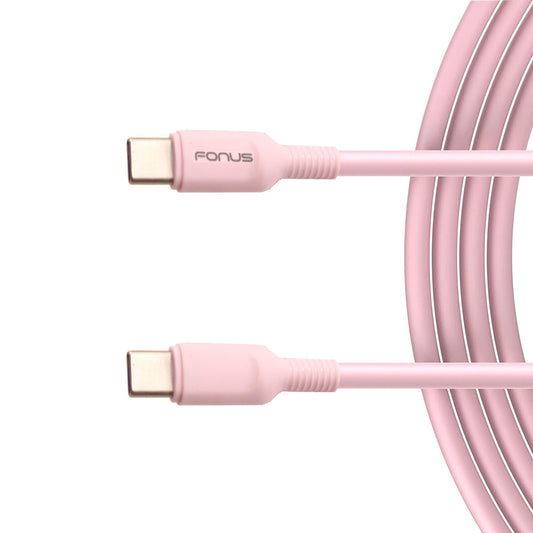 image of Pink 10ft Long Cable USB-C to Type-C PD Fast Charger Cord Power Wire  - BFA15 1585-1