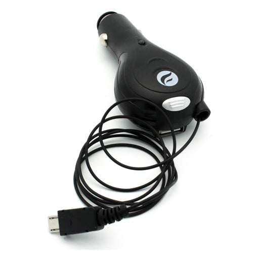 Car Charger Retractable 3.1A USB Port Micro-USB DC Socket  - BFC01 831-3