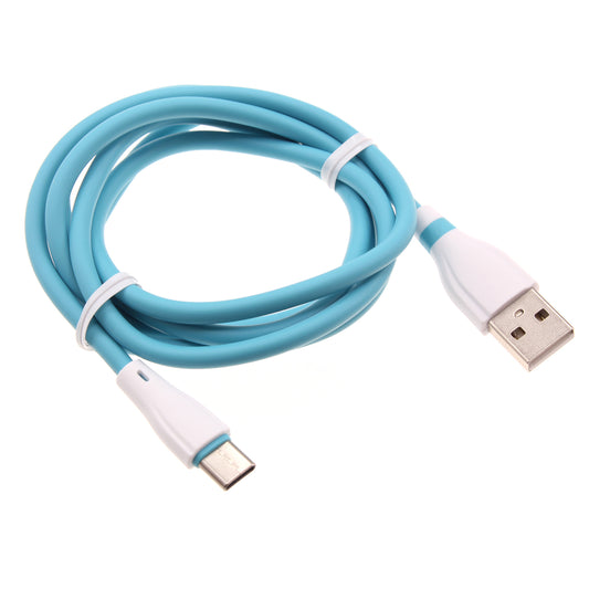 image of 4ft USB-C Cable Blue Charger Cord Power Wire Type-C  - BFE13 1468-1