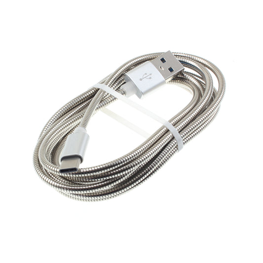 image of Metal USB Cable 6ft Type-C Charger Cord Power Wire  - BFF44 938-1