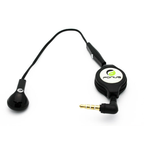 Retractable Mono Earphone Headphone 3.5mm w Mic Headset Handsfree Earbud  - BFJ80 384-5