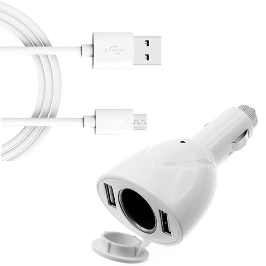 image of 2-Port USB Charger 6ft Long Cable Power Cord DC Socket Adapter Micro-USB Wire  - BFA90 1556-1