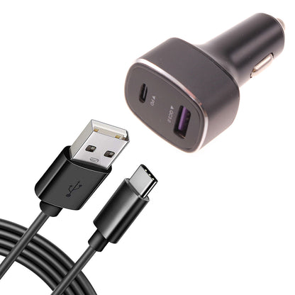 36W PD Fast Car Charger 6ft USB-C Cable 2-Port Long Cord  Power Adapter Type-C Wire  - BFY32 1756-1