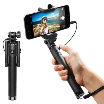 Wired Selfie Stick Monopod Remote Shutter Built-in Self-Portrait Extendable  - BFXB41 485-2