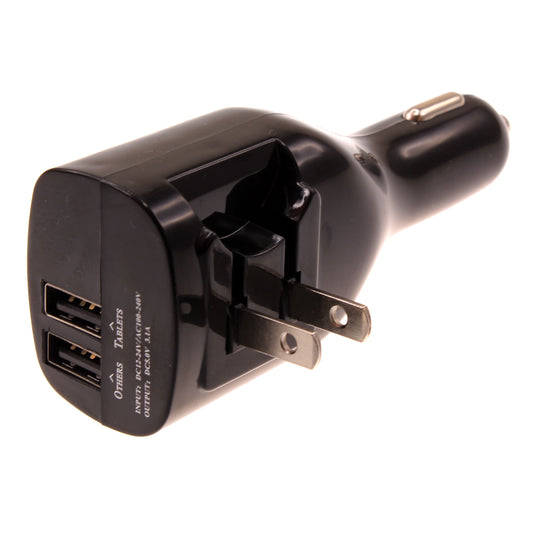 image of Car Home Charger 2-Port USB 2-in-1 Power Adapter DC Socket  - BFM67 776-1