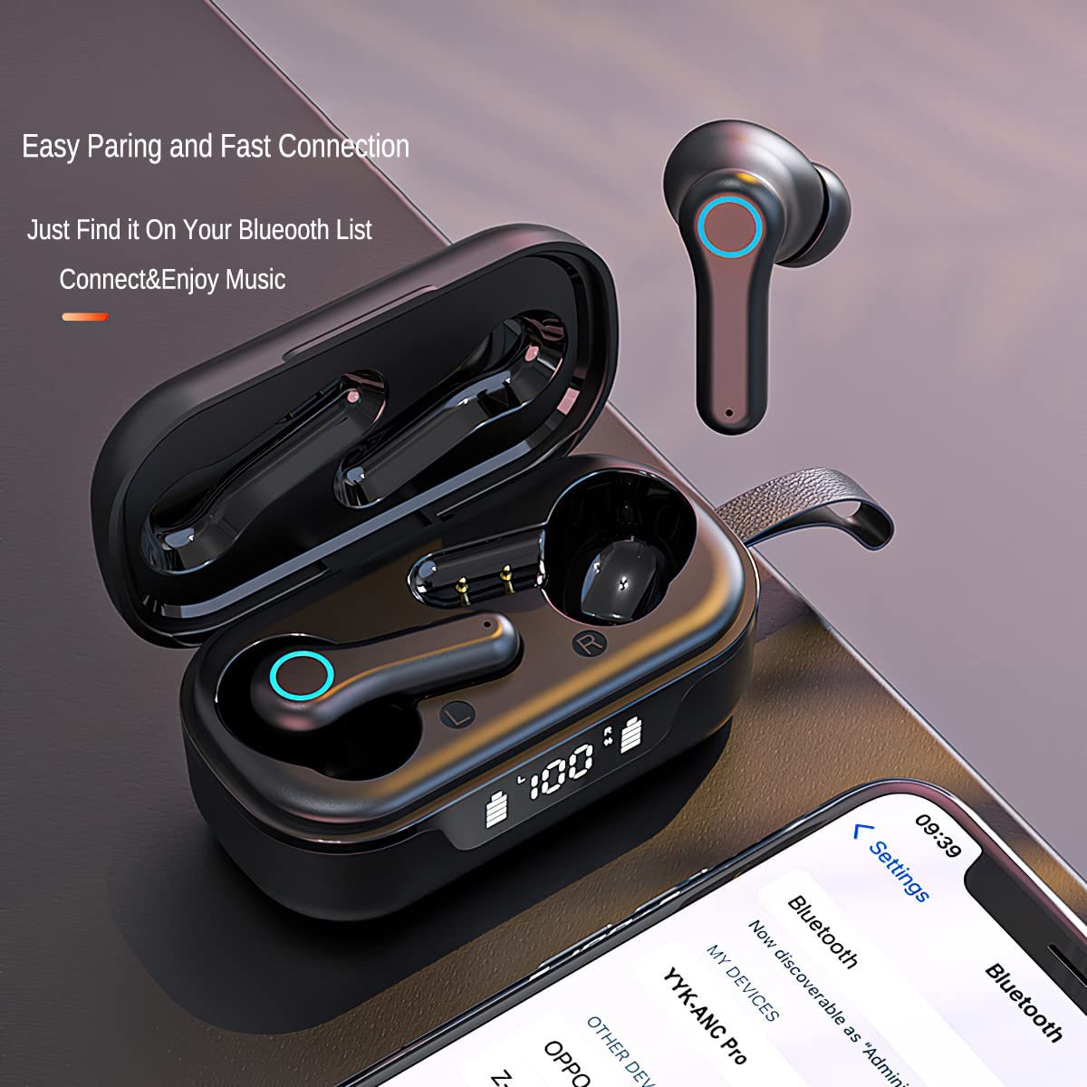 TWS Wireless Earphones ANC Earbuds Headphones True Stereo Headset Hands-free Mic  - BFE70 1438-9