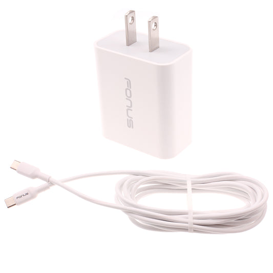 image of 18W PD Home Charger Fast Type-C 10ft Long Cable Quick Power Adapter  - BFE03 1489-1