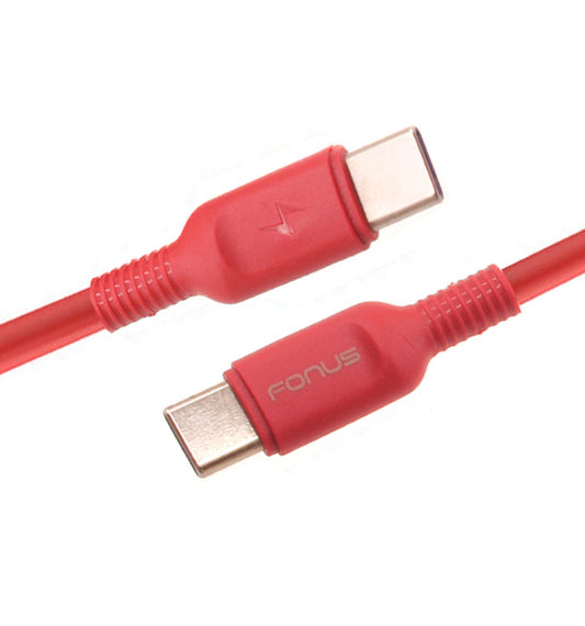 image of Red 6ft Long Cable USB-C to Type-C PD Fast Charger Cord Power Wire  - BFD18 1422-1