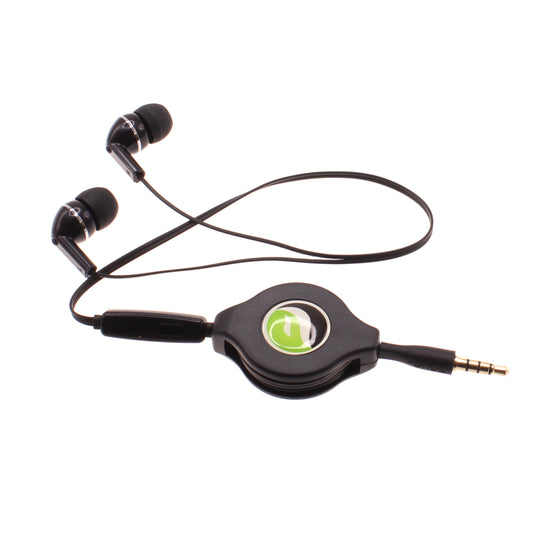 image of Retractable Earphones Headphones Hands-free Headset 3.5mm w Mic Earbuds  - BFF93 439-1