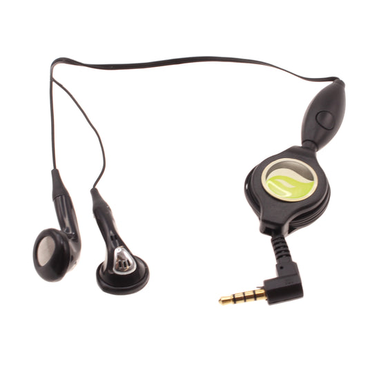 image of Retractable Earphones Headphones Hands-free Headset 3.5mm w Mic Earbuds  - BFB92 346-1