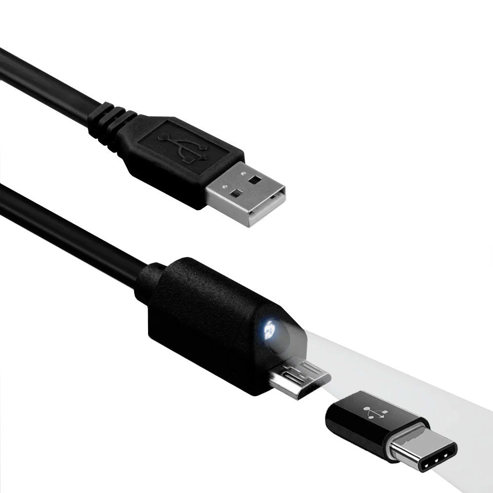 2-in-1 6ft Long USB Cable Micro-USB and USB-C Type-C Adapter Fast Charging Power Cord Sync Wire  - BFH07 1873-1