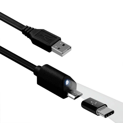 2-in-1 6ft Long USB Cable Micro-USB and USB-C Type-C Adapter Fast Charging Power Cord Sync Wire  - BFH07 1873-1