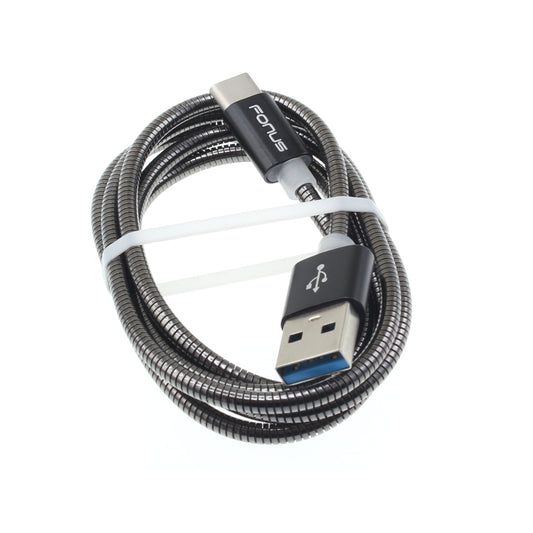 image of Metal USB Cable 3ft Type-C Charger Cord Power Wire  - BFE82 929-1