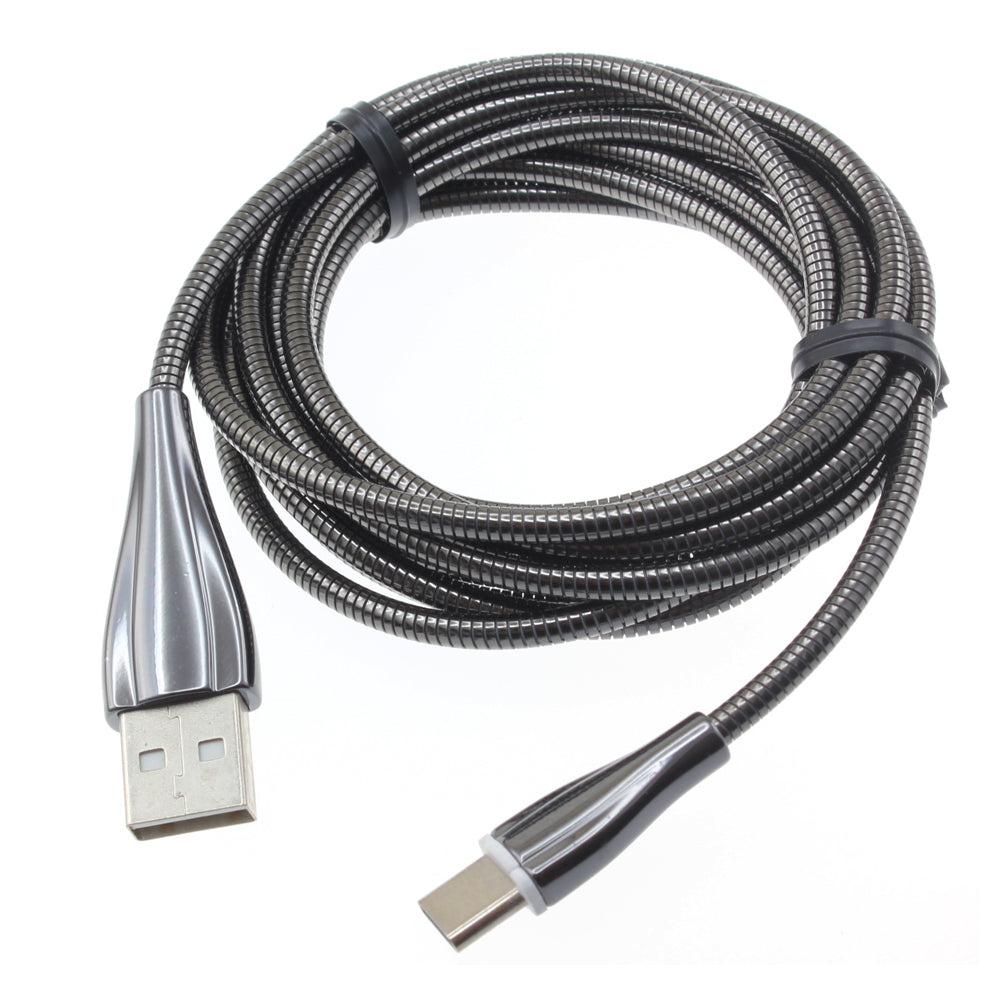 Metal USB Cable 6ft Type-C Charger Cord Power Wire  - BFR89 1170-2