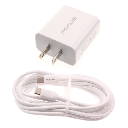 image of 36W PD Home Charger Fast Type-C 6ft Long Cable USB-C Power Cord QC3.0 Adapter  - BFE41 1499-1