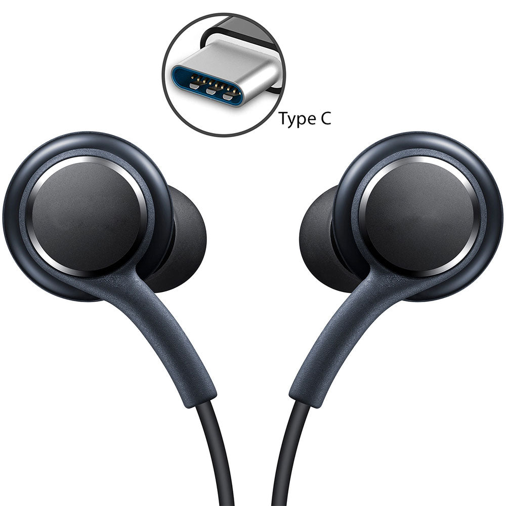 TYPE-C Earphones Wired Earbuds Headphones - Black 2084-4