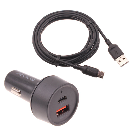 image of Quick Car Charger 36W 2-Port USB Cable Type-C PD  Power Adapter  - BFE16 1469-1