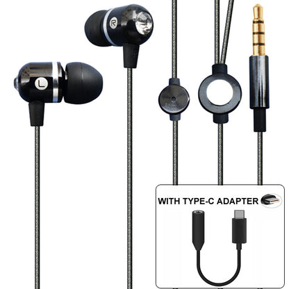 Headset Type-C Adapter Earphones Hands-free Microphone Metal Earbuds  - BFP10 869-1