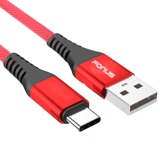 image of Red 10ft USB-C Cable Type-C Charger Cord Power Wire Long  - BFA80 1514-1