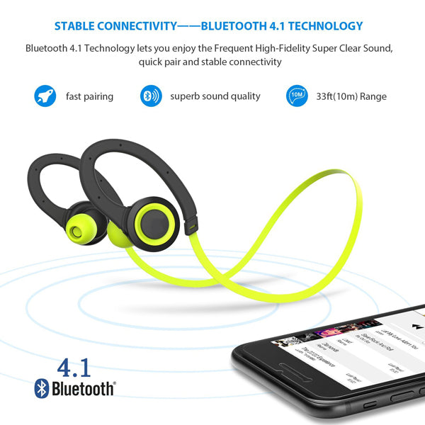 Wireless Headset Sports Earphones With Mic Neckband Headphones - BFM19 945-4