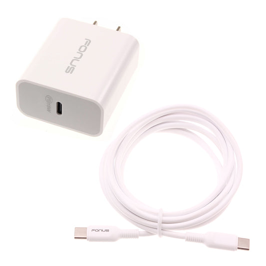 image of 18W PD Home Charger Fast Type-C 10ft Long Cable Quick Power Adapter  - BFE03 1489-1