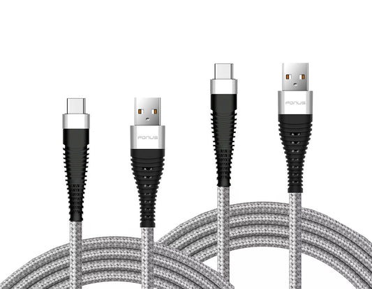 6ft and 10ft Long USB-C Cables Fast Charge TYPE-C Cord Power Wire Data Sync Braided  - BFY70 1797-1