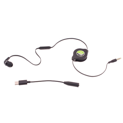 Mono Headset Retractable Type-C Adapter Earphone Handsfree Mic Single Earbud  - BFS35 871-1