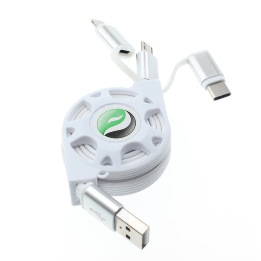 image of USB Cable Retractable Charger Power Cord 3-in-1  - BFR29 1102-1