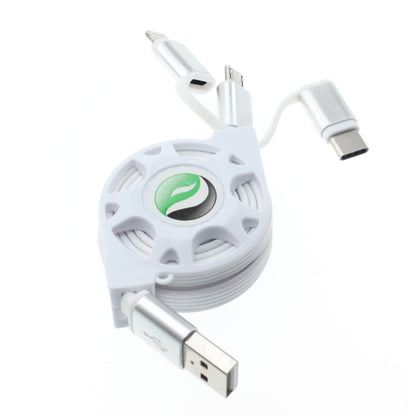 USB Cable Retractable Charger Power Cord 3-in-1  - BFR29 1102-1